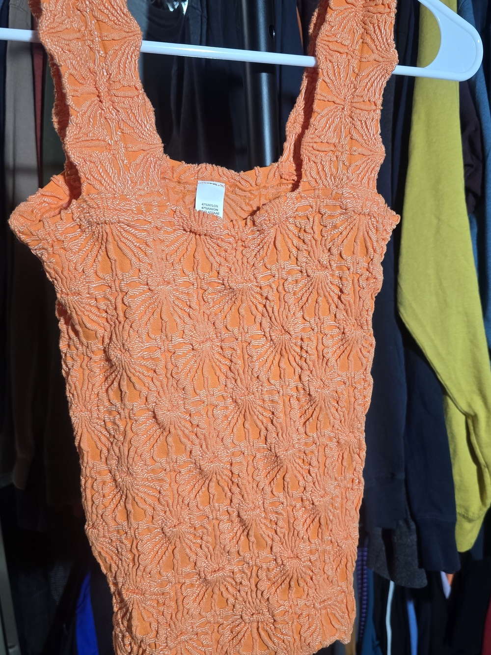 Orange Abstract Tank Top Size Medium Like New